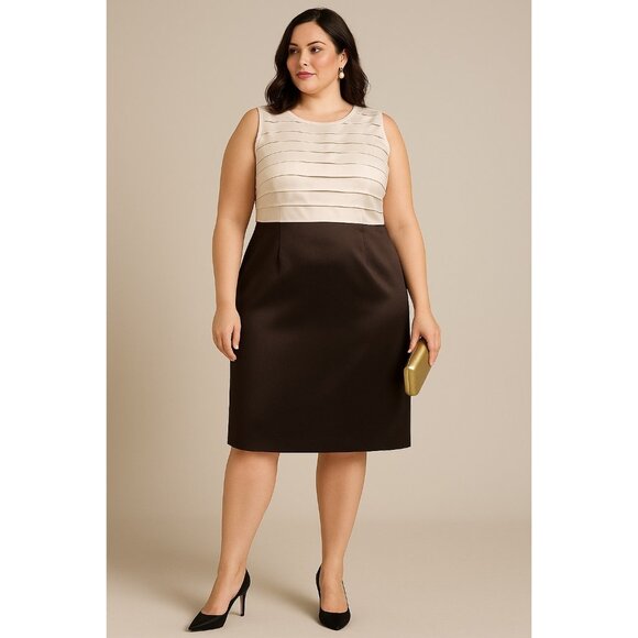 Per Se 100% Silk Colorblock Dress – Size 18 / UK 20 (NWT) - Picture 1 of 10